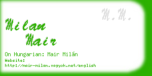 milan mair business card